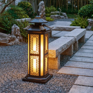New Chinese уличный газовый светильник, водонепроницаемый Courtyard и Garden Landscape светильник