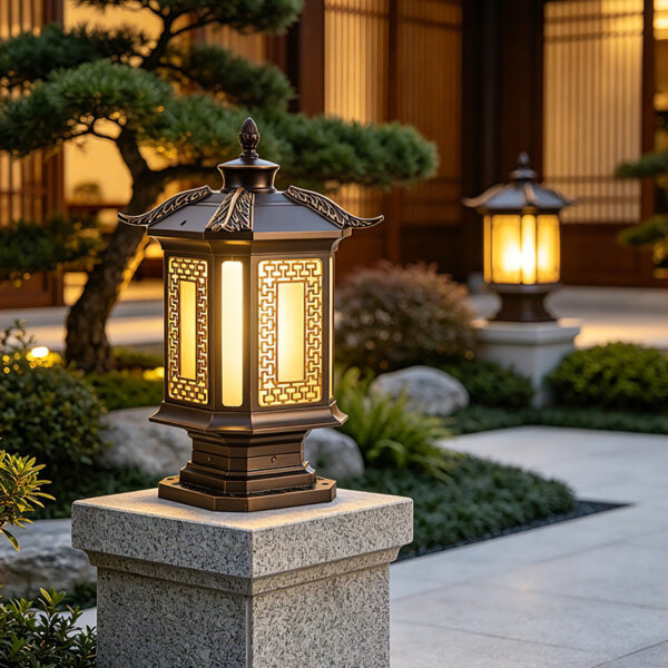 New Chinese All-алюминиевый уличный Post Top светильник для Villa Gate Column