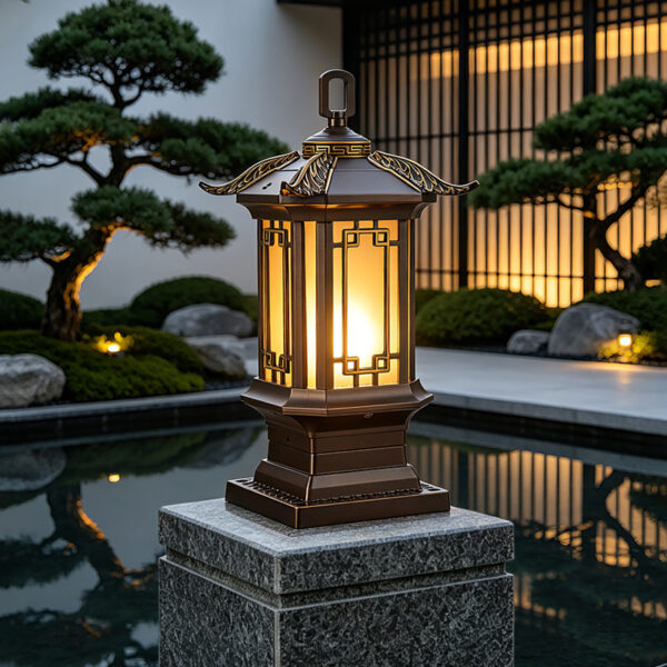 New Chinese уличный Post Top светильник для Garden Wall и Villa Gate Column