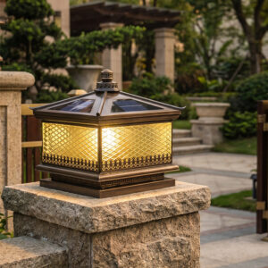 All-Copper Upturned-Eave Solar Post Top светильник для Villa Gate и Garden