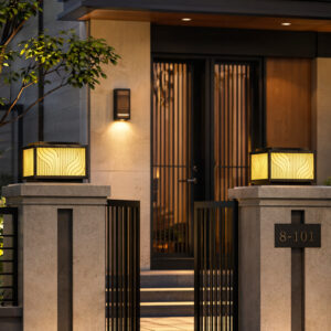 Solar All-Copper уличный Post Top светильник, квадратный Villa Gate Column светильник