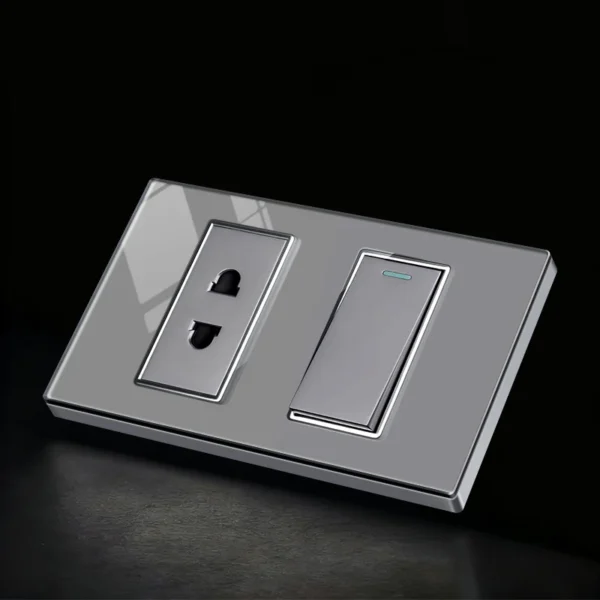 118 Type American Standard 15A водонепроницаемый Glass US Wall Electric Interruptor светильник Switch с 2 Outlets