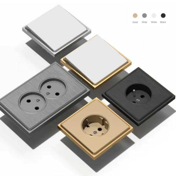 Wall Mounted SAT TV розетка прочный 16A Electrical Switch с 2 Outlets & 4 USB порты для дома Use