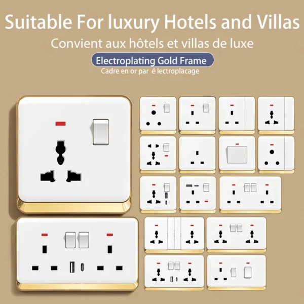SASO GCC Certification Saudi Arabia Ghana Nigeria Kenya UK Sockets и Switches Electrical 1gang 2gang 3gang Switch розетка Set