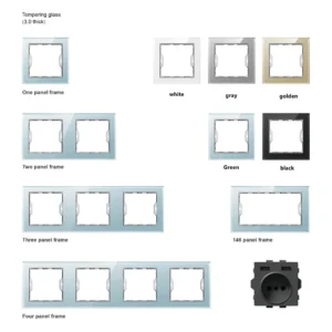 Wall Mounted ретро European чёрный Gold White Gray Touch Glass Panel Power розетка Switch Fitting с умный Life App