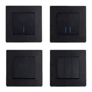Black Gold Retro Smart Life 16A 220V EU Switch CE ROHS 82x82mm 10 Years Warranty Wall Switch LED Plate Power Outlet