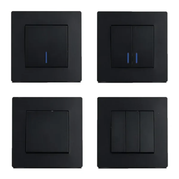 чёрный Gold ретро умный Life 16A 220V EU Switch CE ROHS 82x82mm 10 Years Warranty Wall Switch LED Plate розетка