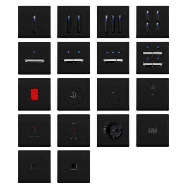 86 Type Universal ретро водонепроницаемый Wall Switch Led 16a 4 Gang 1way 2 Way PC Piano Key светильник Electrical Switches Indicator