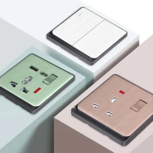 Wholesale New Design Touch Panel Waterproof Durable PC Wall Switch and Socket Modern Luxury Grey 3 Gang 2 Way