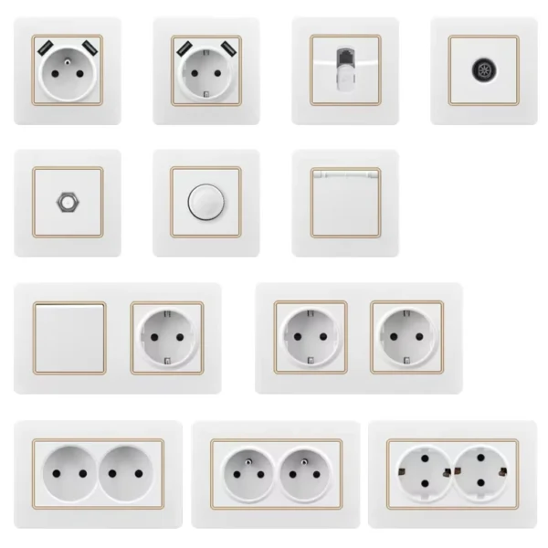 Pc Face Panel 2 Gang 2 Way ретро прочный Wall Switch Surface Mounted Terminal светильник Switch Panel Electrical Equipment Switches