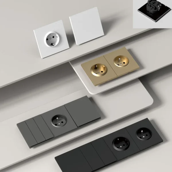 индивидуальный Logo Printed Dual USB Charging порт настенная розетка Switch 220V 16A European Standard German French Sockets