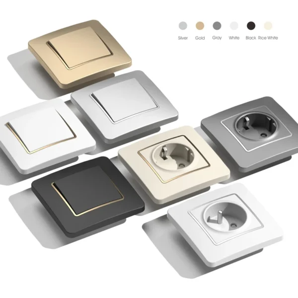 Best Selling EU Germany French Standard Gold Power розетка USB Type C порт Electric Wall светильник Switches пластиковый ретро