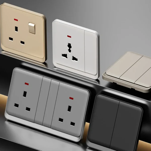 High Quality Wall Mounted Electrical Switch розетка розетка порт Plug розетка Universal UK British Standard Wall Switch Sockets