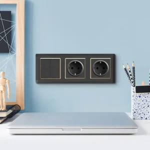 2025 New стиль Luxury Wall Switches & Sockets с Acrylic Panel прочный Material 4-Switch 2 AC Outlets 2 USB порты