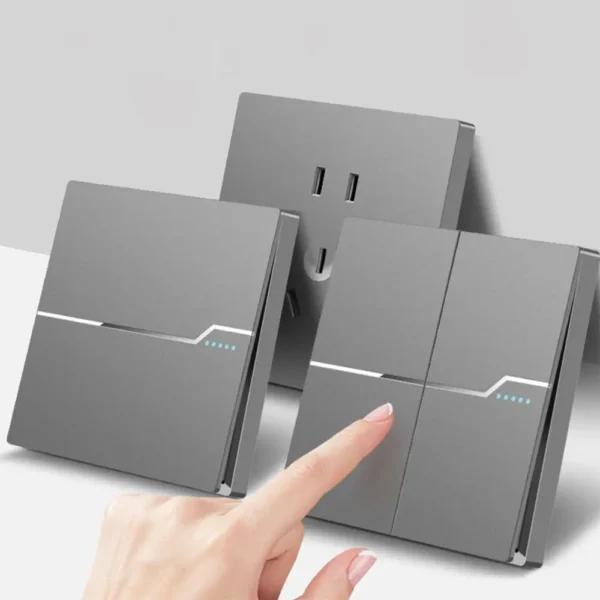 UK/EU in Stock Standard Electrical 16A 220V 1/2/3/4/5/6 Gang Switches и розетка PC Panel Wall светильник Push Button Switch