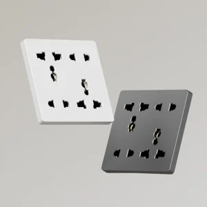 Modern Universal Switches Sockets PC UK 13A Wall Light Switches Electrical Kitchen Wall Sockets Double 3-Pin 5-Pin 4 Outlets 2