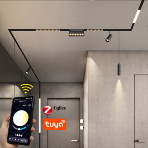 High Quality 48V Tuya Zigbee BT магнитный Track Rail освещение Supplier Magnet LED диммируемый умный трековый светильник