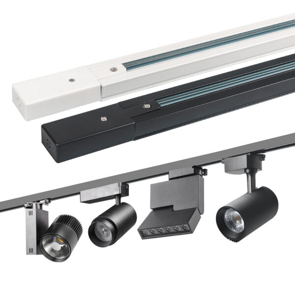 коммерческое освещение 2/3/4 Wires Led Track светильники Accessories Adapter LED Track Rail or 1M 2M 3M Rail Led лампа освещение System