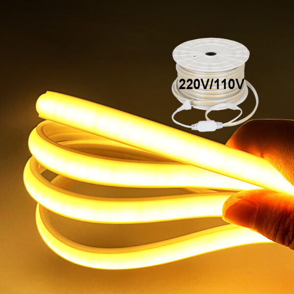 High Voltage Led Strip 110v Led Strip IP65 водонепроницаемый Cob Led Strip 220v 3000K 4000K 6000K для уличного освещения