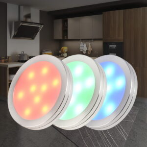 опт Cheap RGB цвет регулируемый с пульт ДУ 12v Led Puck светильники RV Cabinet светильник для Wardrobe Bathroom
