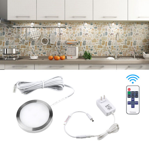 современный 12V LED круглый Puck светильники Surface Mounted Under Cabinet светильники пульт ДУ кухня Closet PC Shade Direction Design