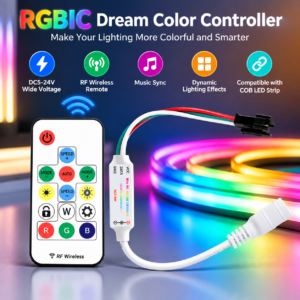 умный RGBIC Dream цвет COB LED Strip Controller DC5-24V RF Wireless Remote Controller для LED-лента