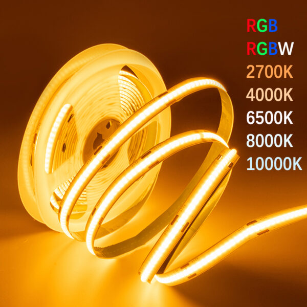 High Quality 24v Cob LED-лента 12v гибкий Decorative гибкий Tape Customizable Yellow/Green/Red/Purple/Pink