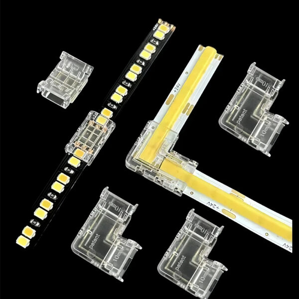No Dark Area Cob LED Strip Corner Connectors 5mm 8mm 10mm 2/3/4 Pin освещение Accessories