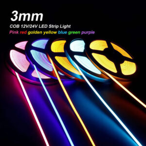Customized Dot-Free 12V COB 3mm Ultra-Thin LED-лента умный 24V Multicolor Pixel Strip Mini LED Strip Tape светильник