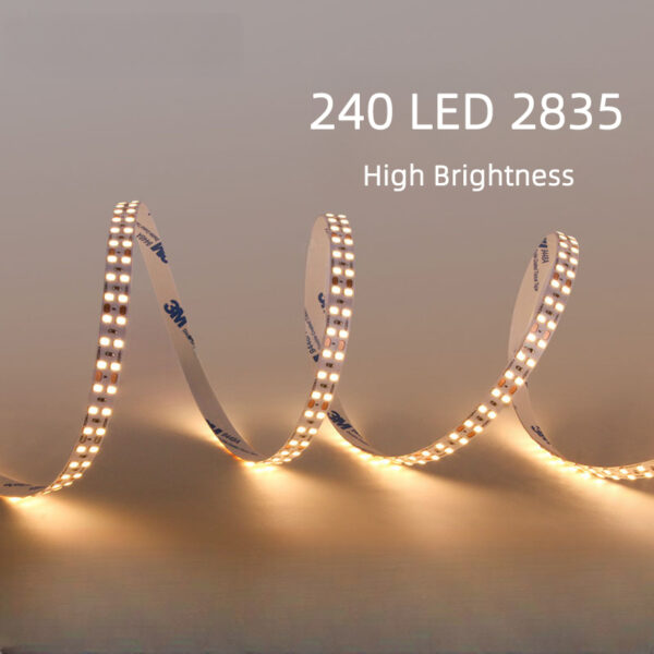 High Quality 240LEDs Led Strip светильники 10mm 24V Tape светильник 2835 6500k 4000k 3000k гибкий LED-лента