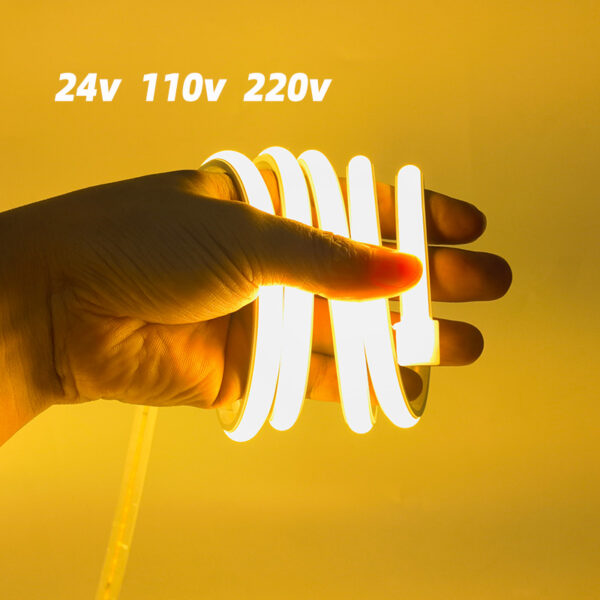 Decoration уличный IP68 водонепроницаемый FCOB 110v 220v Silicon Neon Rope Strip 24V Flex Silicone LED-лента