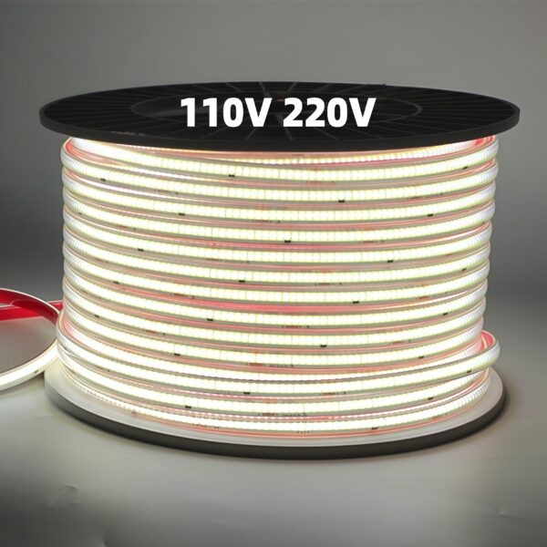 IP65 водонепроницаемый 100m Roll гибкий Cuttable 110V Cob LED-лента 220V High Brightness освещение COB LED-лента