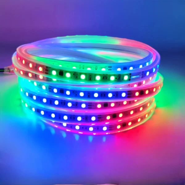 SMD RGBIC Strip светильники 220V гибкий IP65 водонепроницаемый Driverless Led светильники Strips Tira De Luz Led Cuttable ленточный светильник