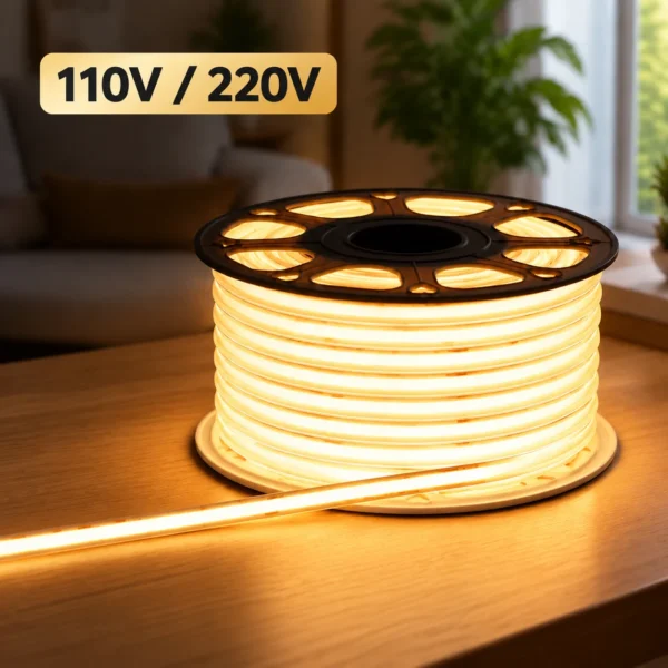 High Voltage 288 LEDs/m Led Strip 110V/220V Cob светильник IP65 водонепроницаемый Strip светильники 3000K 4000K 6000K LED COB ленточный светильник