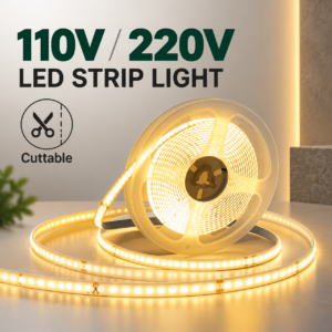 110V 220V High Voltage COB LED-лента Driverless Dot Free Cuttable гибкий Tape AC LED Strip для коммерческое освещение Cinta