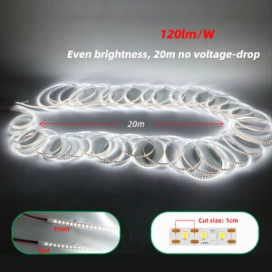 Ultra Long 20 Meter Smd 2835 ленточный светильник 120 Led Strips 24V 6500k High Bright Flex LED-лента