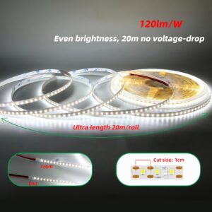 Ultra Long 20m гибкий 24V Tape светильник 2835 120leds/m 8MM Width 3000k 4000k 6500k High Bright Flex SMD Led светильник Strip