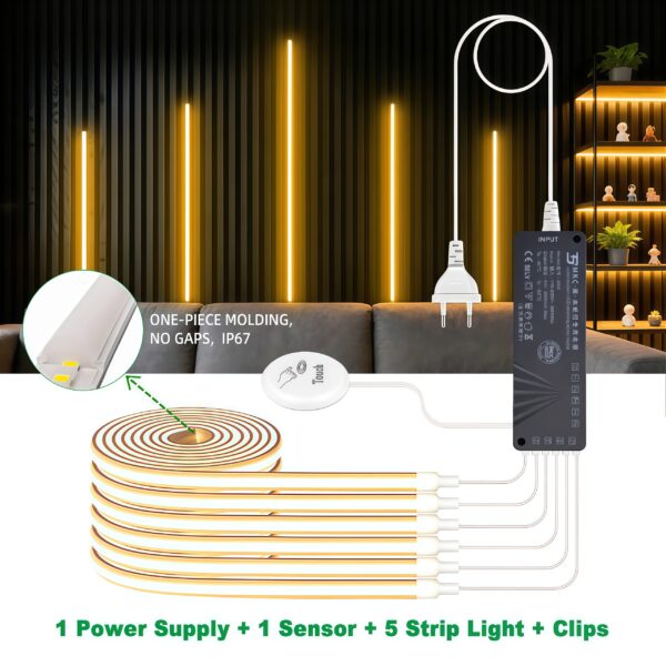 гибкий Silicone Led Neon Strip 24v Touch Hand Motion Sensor 5 in 1 ленточный светильник Kit для кухни Closet освещение