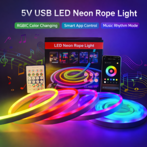 USB 5V LED Neon LED Strip светильники неоновый шнур Remote/App Control Music Sync RGBIC Dreamcolor Chasing Strip для DIY Decor