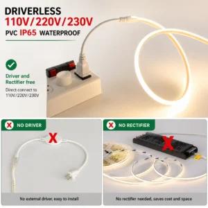 110v Driverless High Voltage Cob Led Strip уличный 100 Meter Dot Free 3000k 4000k 6500k 230v 220v LED-лента
