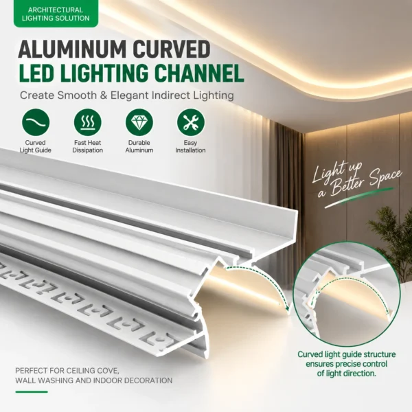 LED Backlight алюминиевый Profile потолочный Cove освещение LED Strip Channel Architectural Interior Design для Indirect освещение