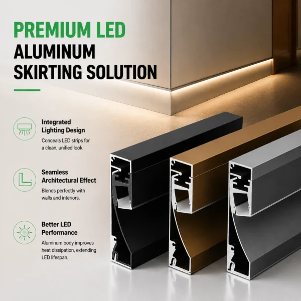 LED Skirting Board алюминиевый Profile для Hidden линейный освещение Interior Decoration LED Strip Channel