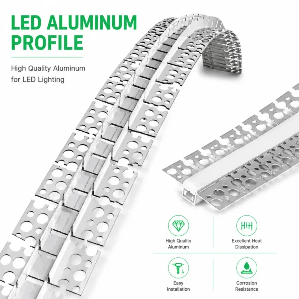 гибкий Plaster in LED Profile алюминиевый Channel для Drywall потолочный Flex LED Strip Channel современный Interior освещение Solution