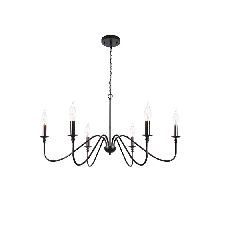 чёрный 6-светильник Chandeliers Classic Candle потолочный подвесной светильник светильник Wrought железо фермерский стиль люстра кухня Island