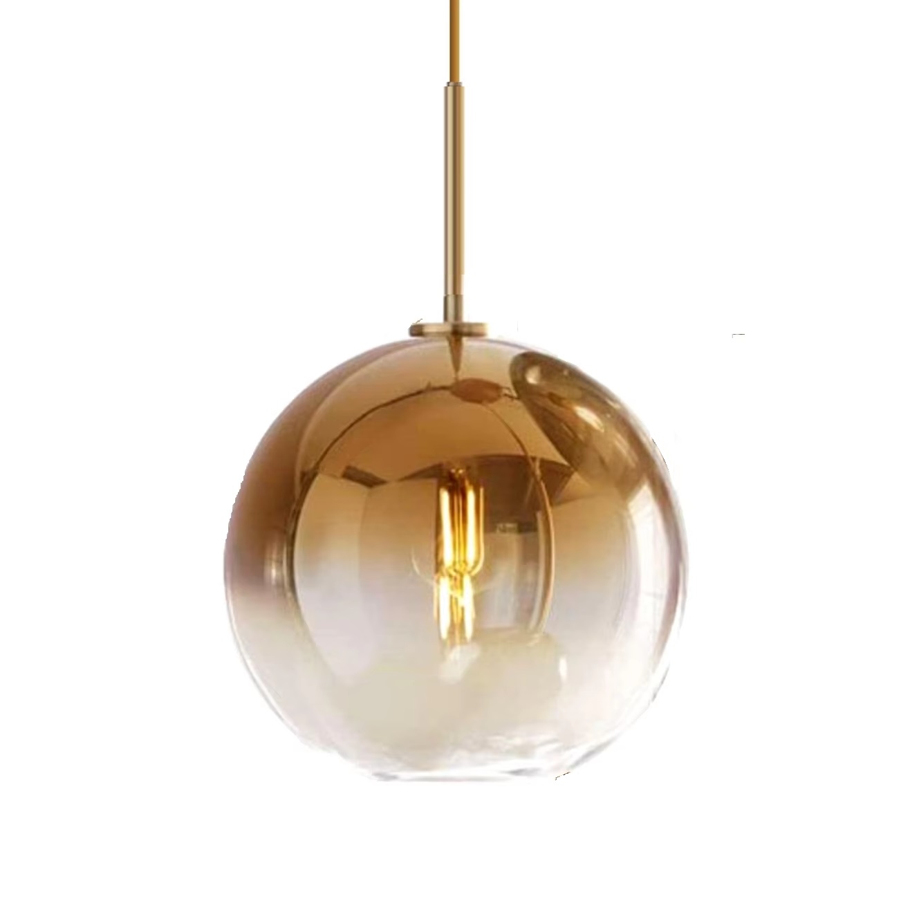 современный Mirror Glass шар подвесной светильник Copper Silver Gold Globe Loft Hanglamp лампа кухня светильник регулируемый потолочный люстра