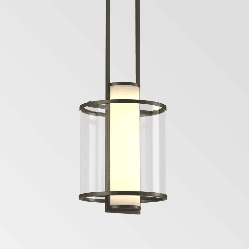 New Chinese стиль простой Acrylic Glass Lampshade подвесной светильник гостиная столовая Decoration железо люстра
