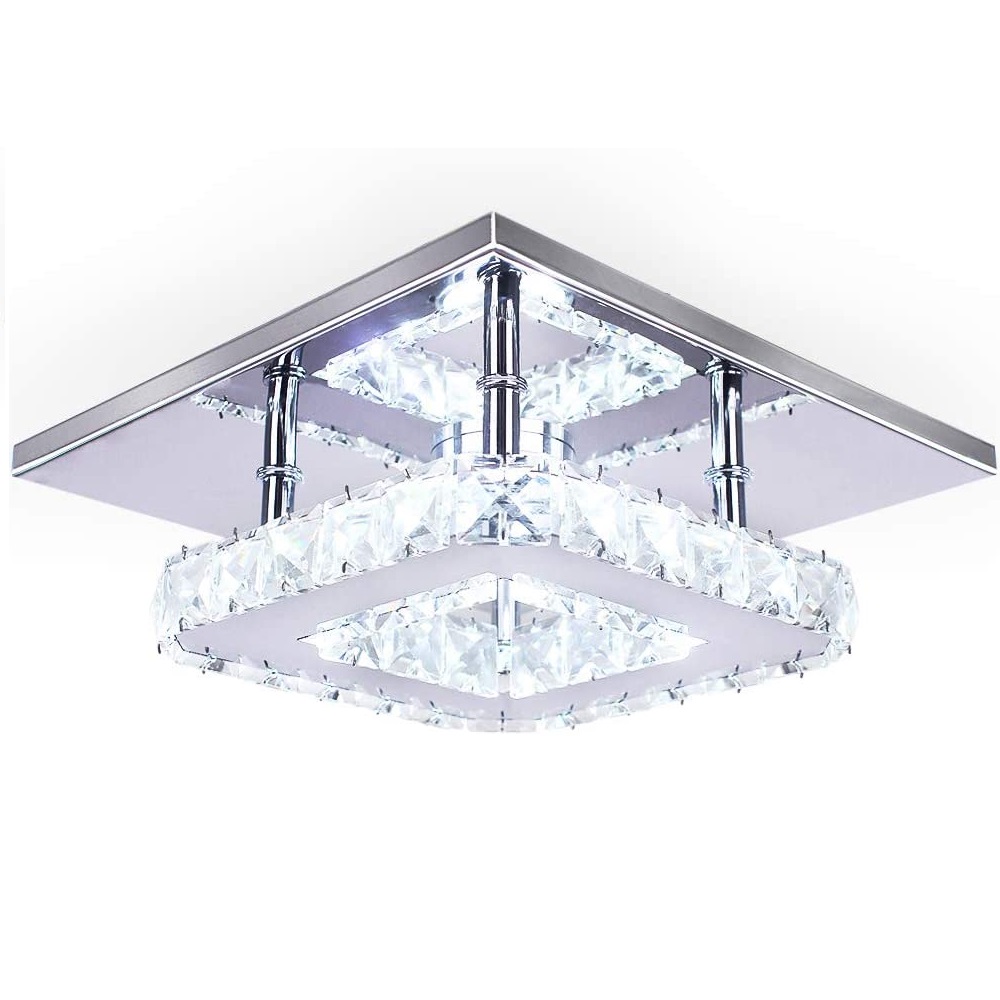 современный Mini Led люстра Semi встраиваемый Chrome хрустальный освещение потолочный хрустальный лампа для Bedrooms Dinning Rooms коридор