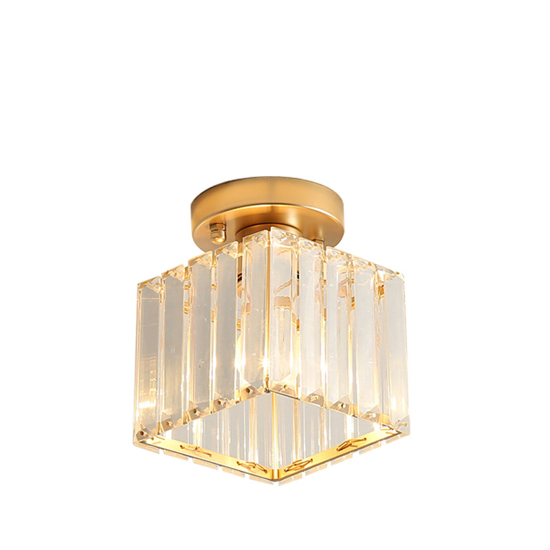 Shinetime современный Semi хрустальный подвесной светильник Gold Glass встраиваемый LED потолочный светильник для коридора