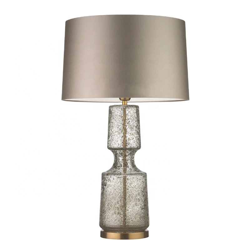 Online Customization Glass Bedside лампа Table освещение с Fabric Lampshade E27 LED-лампа Royal Table лампы