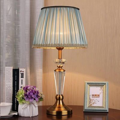 Customized хрустальный Fabric Lampshade Bedside лампа Home Decor Table лампы